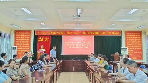 ĐOÀN CÔNG TÁC TTYT PHONG THỔ GIAO LƯU, HỌC TẬP KINH NGHIỆM TẠI TTYT HUYỆN TAM ĐƯỜNG