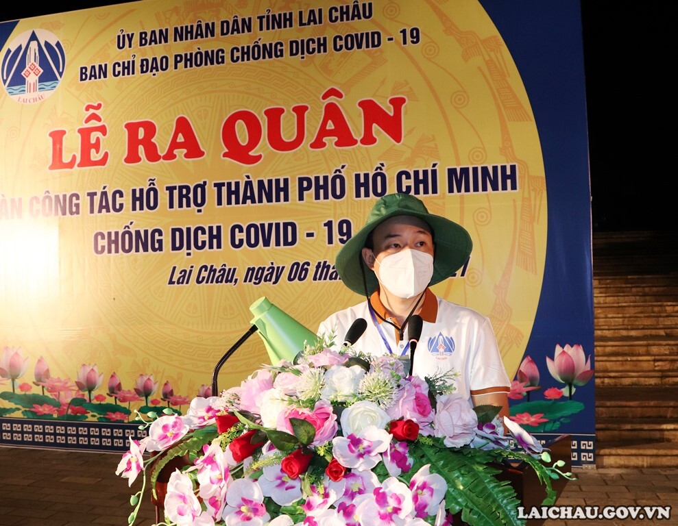 Đồng chí Đinh Xuân Thủy - Phó Giám đốc Trung tâm Y tế huyện Than Uyên phát biểu tại buổi Lễ.